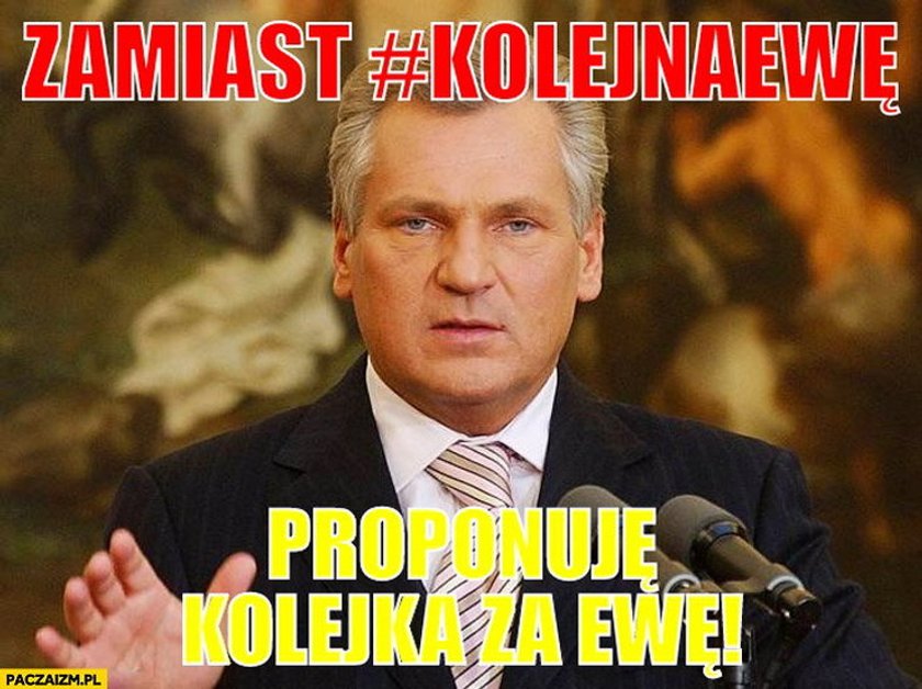 Memy o akcji #KolejNaEwę