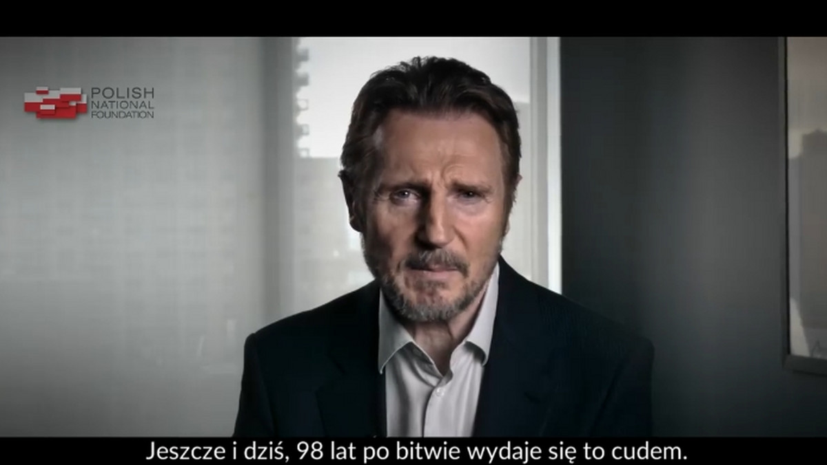 Aktor Liam Neeson wystąpił w spocie Polskiej Fundacji Narodowej, upamiętniającym przypadającą dziś rocznicę Bitwy Warszawskiej z 1920 roku. "15 sierpnia obchodzimy rocznicę Bitwy Warszawskiej, pierwszego wielkiego zwycięstwa wolnego świata nad komunizmem. Polacy mówią o tym: Cud nad Wisłą. Jeszcze dziś, 98 lat po bitwie, wydaje się to cudem" - mówi w spocie gwiazdor.