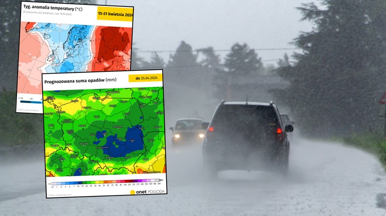 Przed nami dość długi okres chłodów i opadów (mapy: meteologix.com/charts.ecmwf.int)