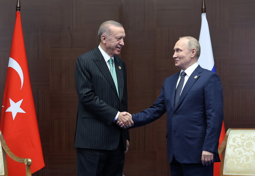 Recep Tayyip Erdogan i Władimir Putin w Kazachstanie, 13 października 2022 r. 