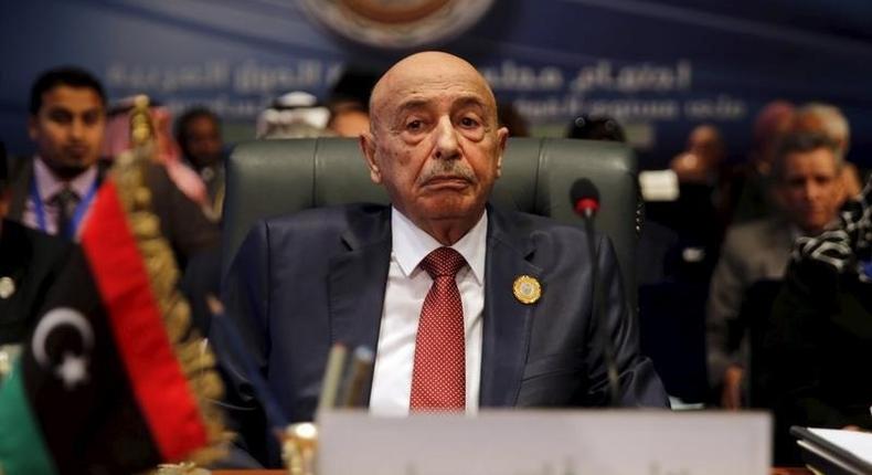 President of the Libyan House of Representatives Aguila Saleh attends the closing session of an Arab summit in Sharm el-Sheikh, in the South Sinai governorate, south of Cairo, March 29, 2015. REUTERS/Amr Abdallah Dalsh/Files