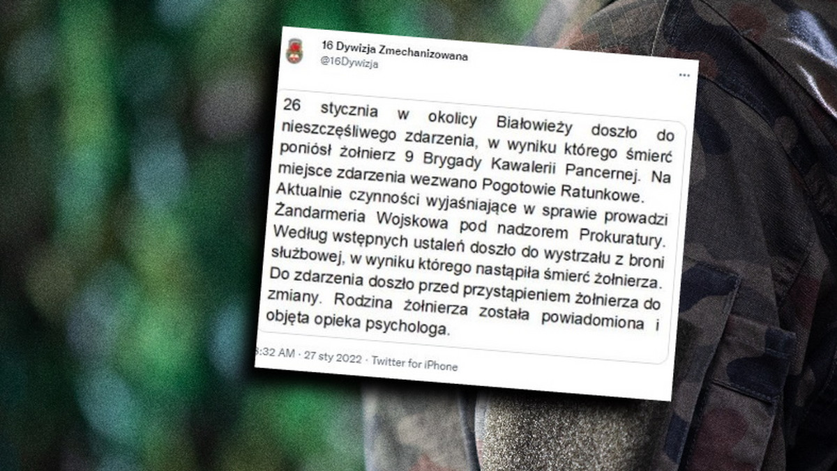 Prokuratura o śmierci żołnierza: nic nie wskazuje na udział osób trzecich