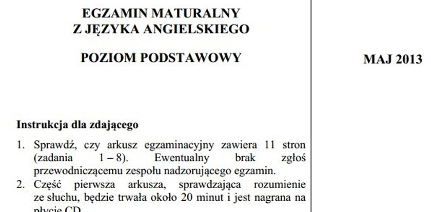 Matura 2013: Egzamin z języka angielskiego. Pytania i odpowiedzi