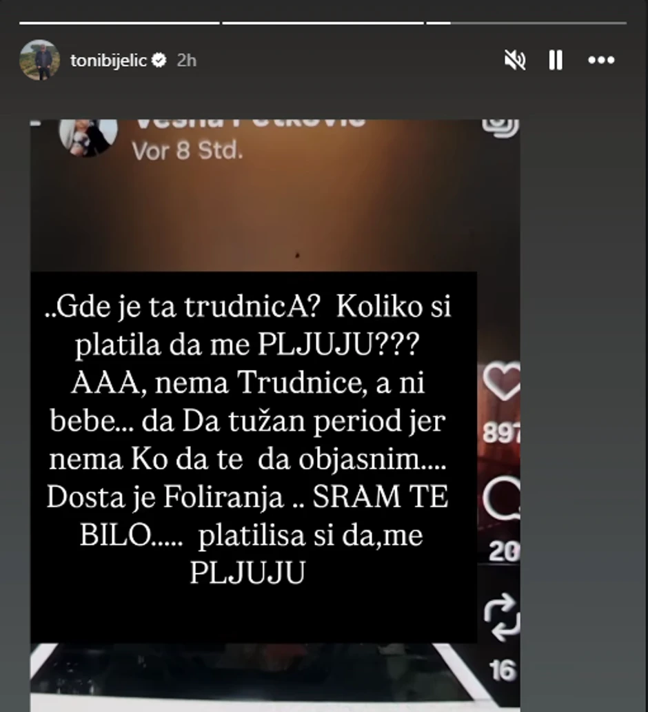 Objava Tonija Bijelića