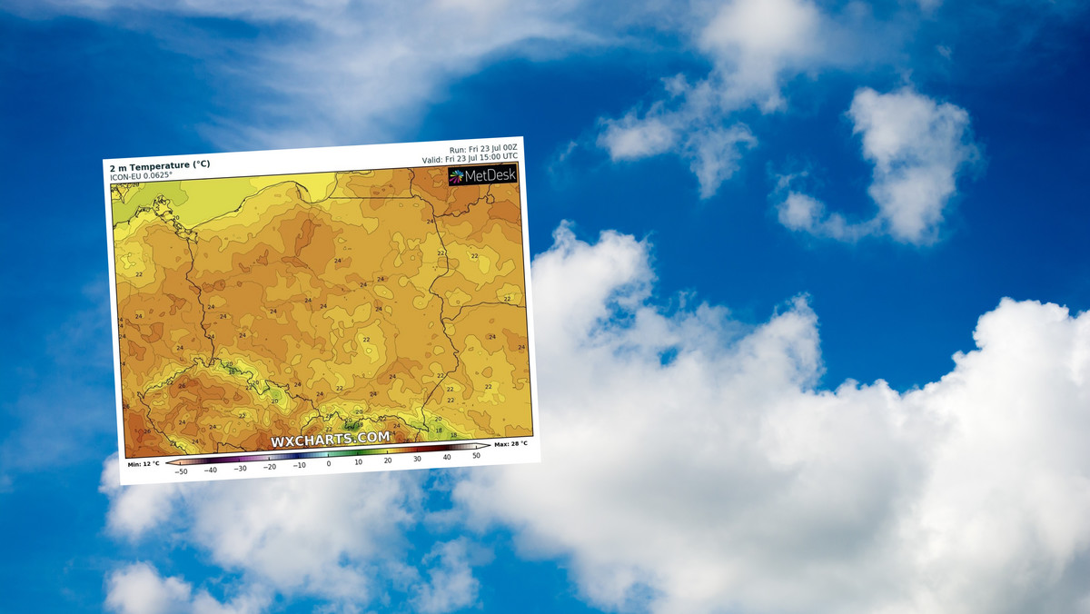 Prognoza pogody na piątek, 23 lipca. Temperatura lekko w górę