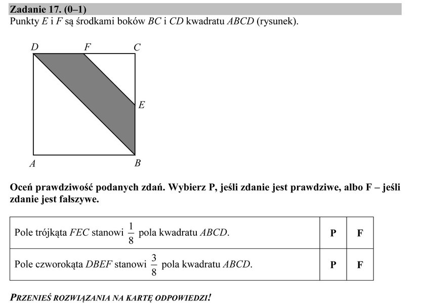 Egzamin gimnazjalny 2016: matematyka pytania i odpowiedzi 