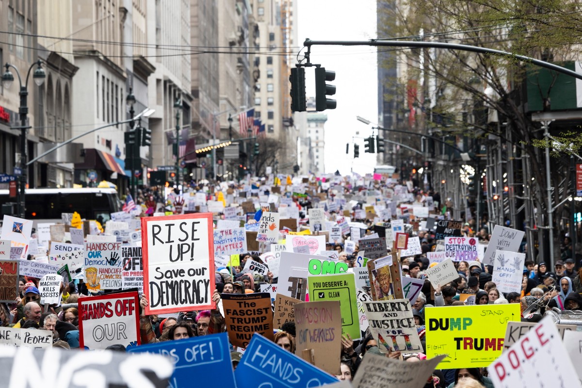 Protest against US President Trump's policies in New York