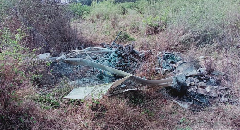 KWS gyrocopter crashes and burns in Isinya, Kajiado County