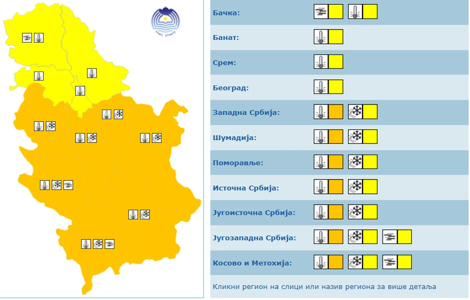 Meteolaram za 20. januar