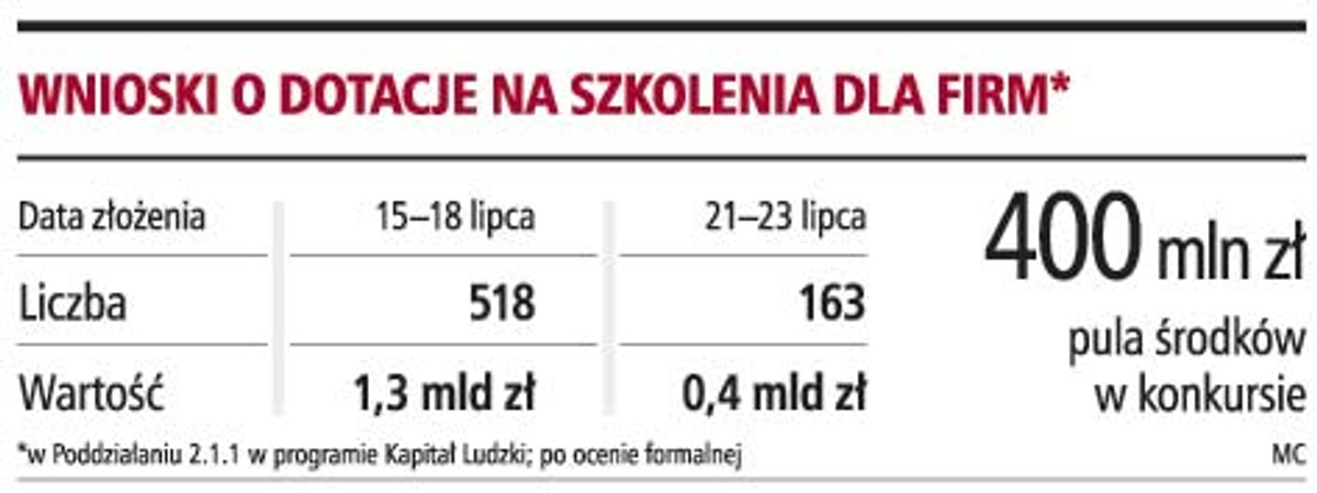 Wnioski o dotacje na szkolenia dla firm*