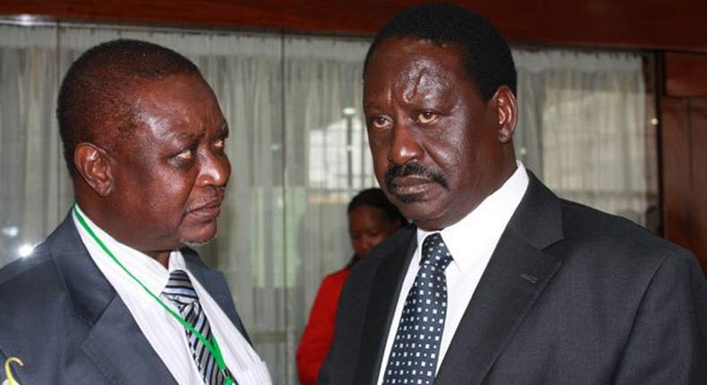 ODM party leader Raila Odinga with his brother Oburu Odinga