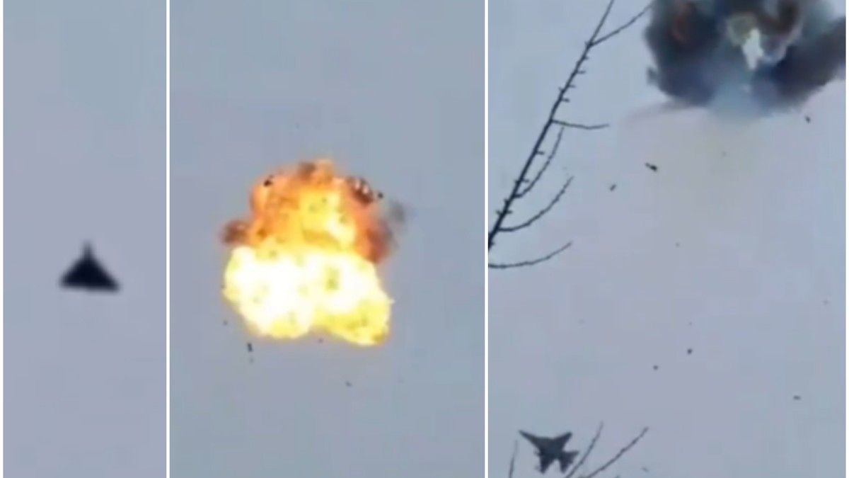 Ukrajinski F-16 uništava ruski dron "šahed" u vazduhu