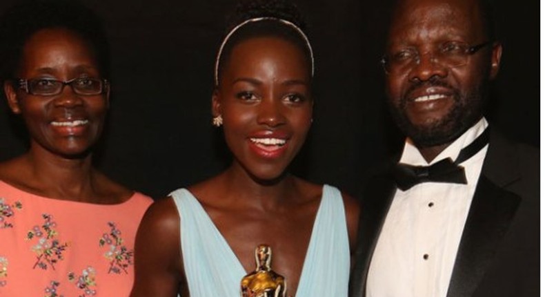 Lupita Nyong'o with father Prof. Anyanga Nyongo