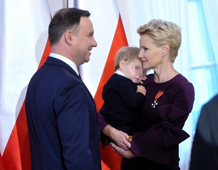 Małgorzata Kożuchowska z synem i prezydentem
