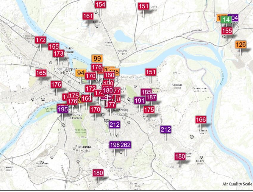 Nivo zagađenosti vazduha u Beogradu
