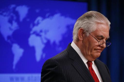 U.S. Secretary of State Rex Tillerson speaks to the media at the U.S. State Department after being f