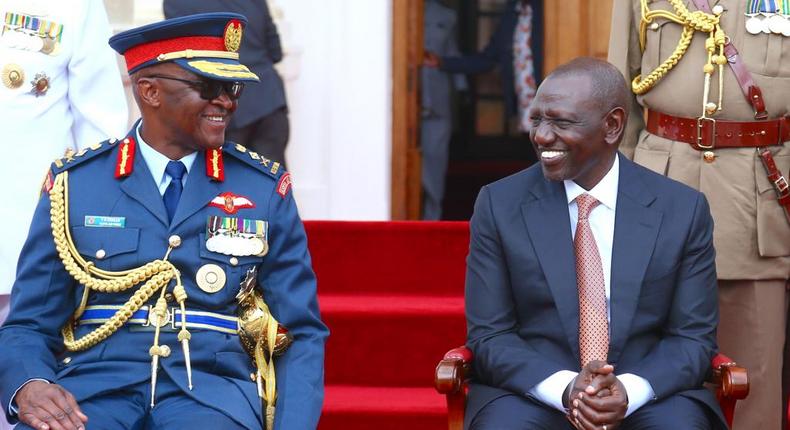 President William Ruto presided over the swearing in ceremony of General Francis Ogolla as the Chief of Defence at State House, Nairobi on April 29, 2023