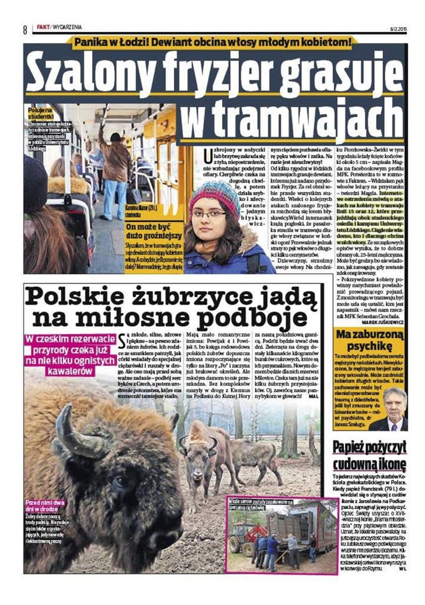 Łódzki fryzjer został skazany na karę grzywny za obcinanie kobietom włosów w tramwajach