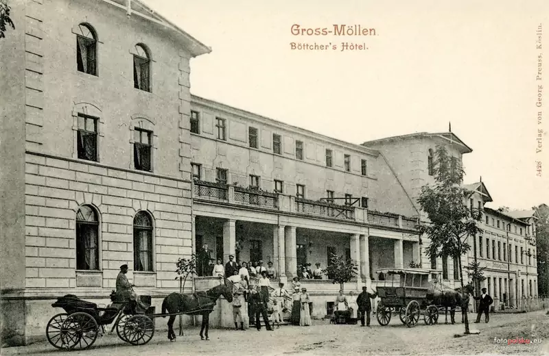 Boettcher&#39;s hotel Gross Muellen (później DW Jantar) w 1904 roku