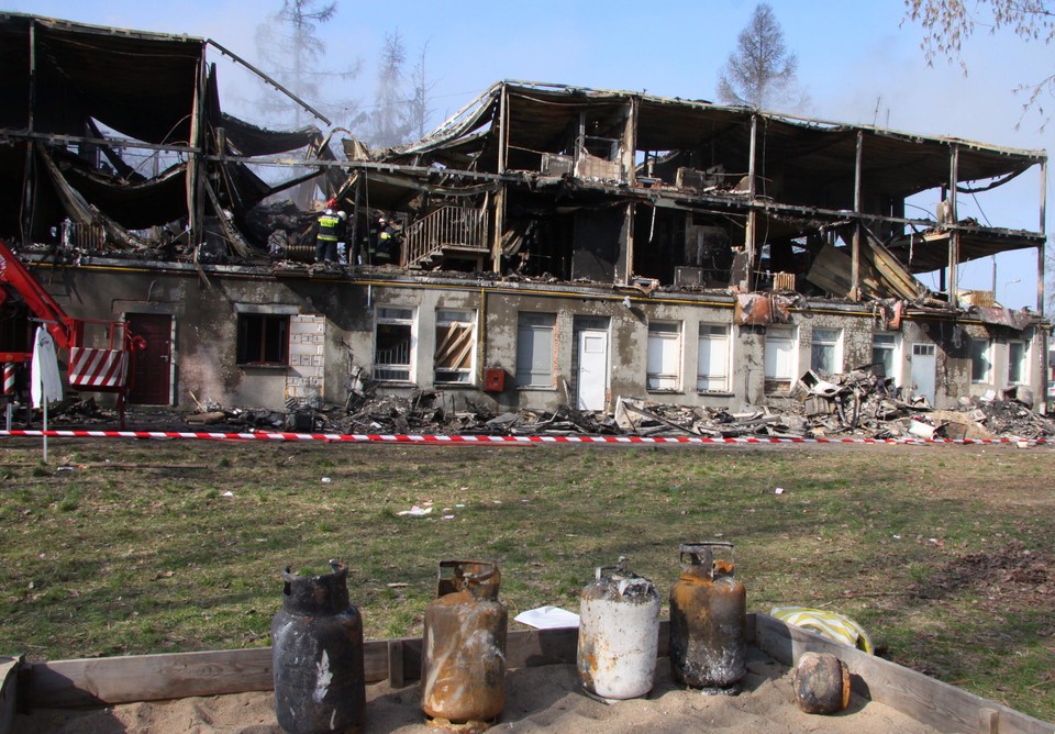 KAMIEŃ POMORSKI POŻAR HOTELU ZGLISZCZA