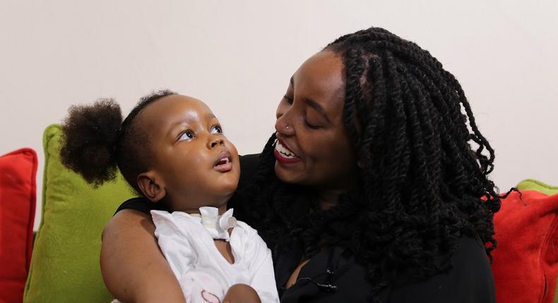 Ruth Wambui with her daughter Neillah Zuri who is living with Spinal Muscular Atrophy (SMA) Type 1