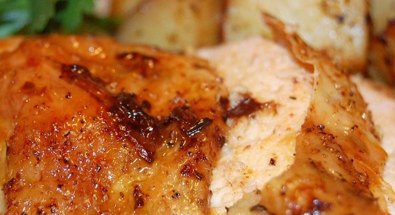 Roast sticky chicken