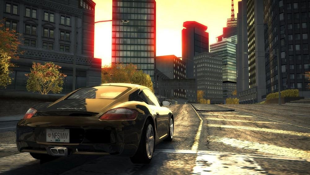 Oficiálny obrázok z hry Need for Speed Most Wanted z roku 2005.