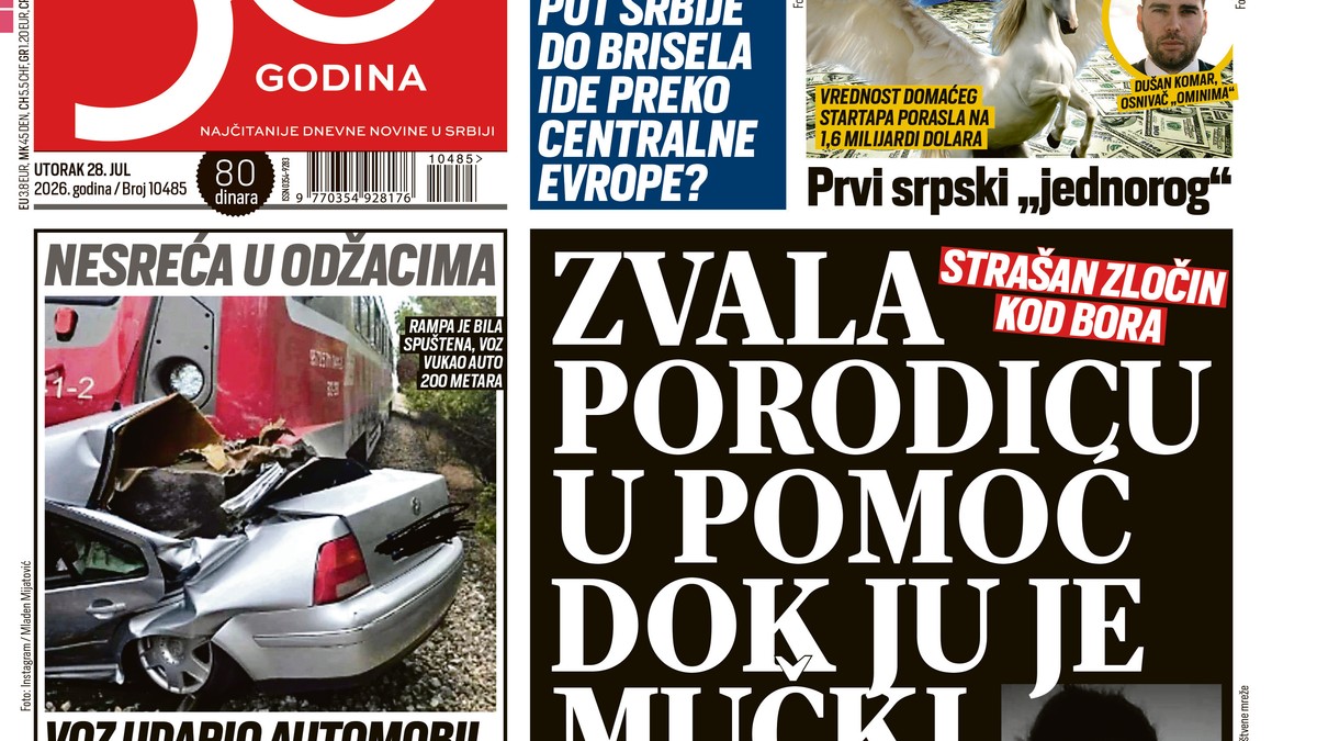 Blic naslovna strana za 28.7.
