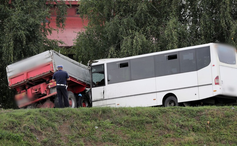 Wypadek koło Nowego Sącza