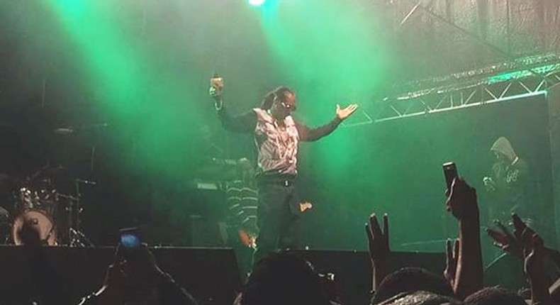 Snoop Dogg performing to a large crowd in Sweden