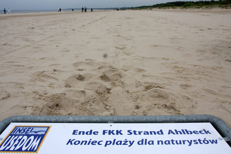 Świnoujście-Ahlbeck, oznaczenie plaży dla naturystów