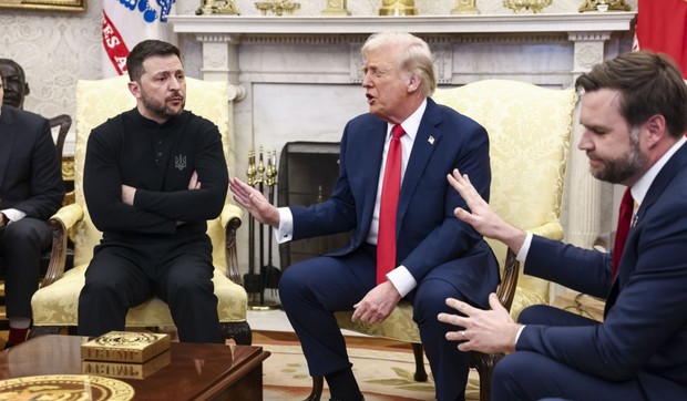 Volodimir Zelenski, Donald Tramp i Džej Di Vens u Beloj kući 28. februara