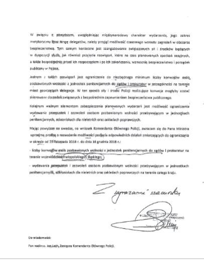 Pismo wiceministra Zielińskiego do Zbigniewa Ziobry cz.2