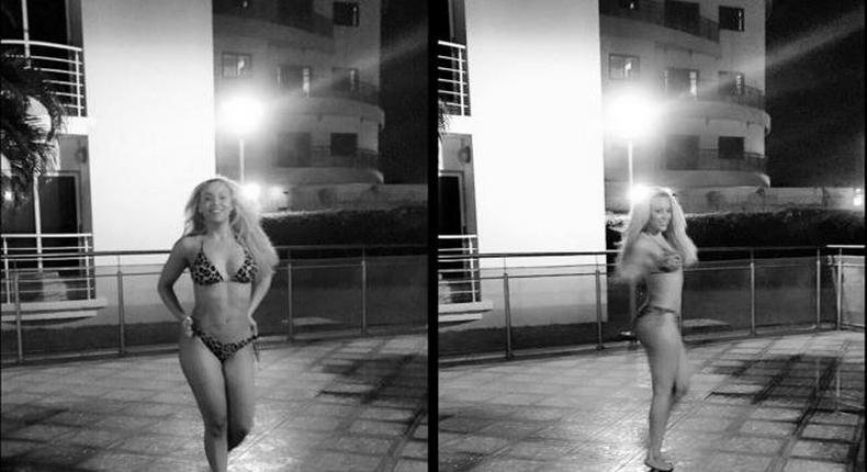 Sarah Ofili showing off her bikini body 