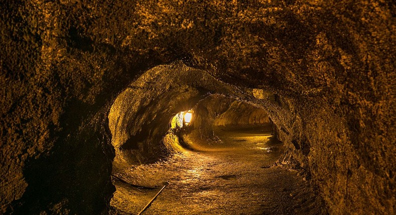 Lava tubes, like this one in Hawaii, could exist on the moon.George Rose/Getty Images