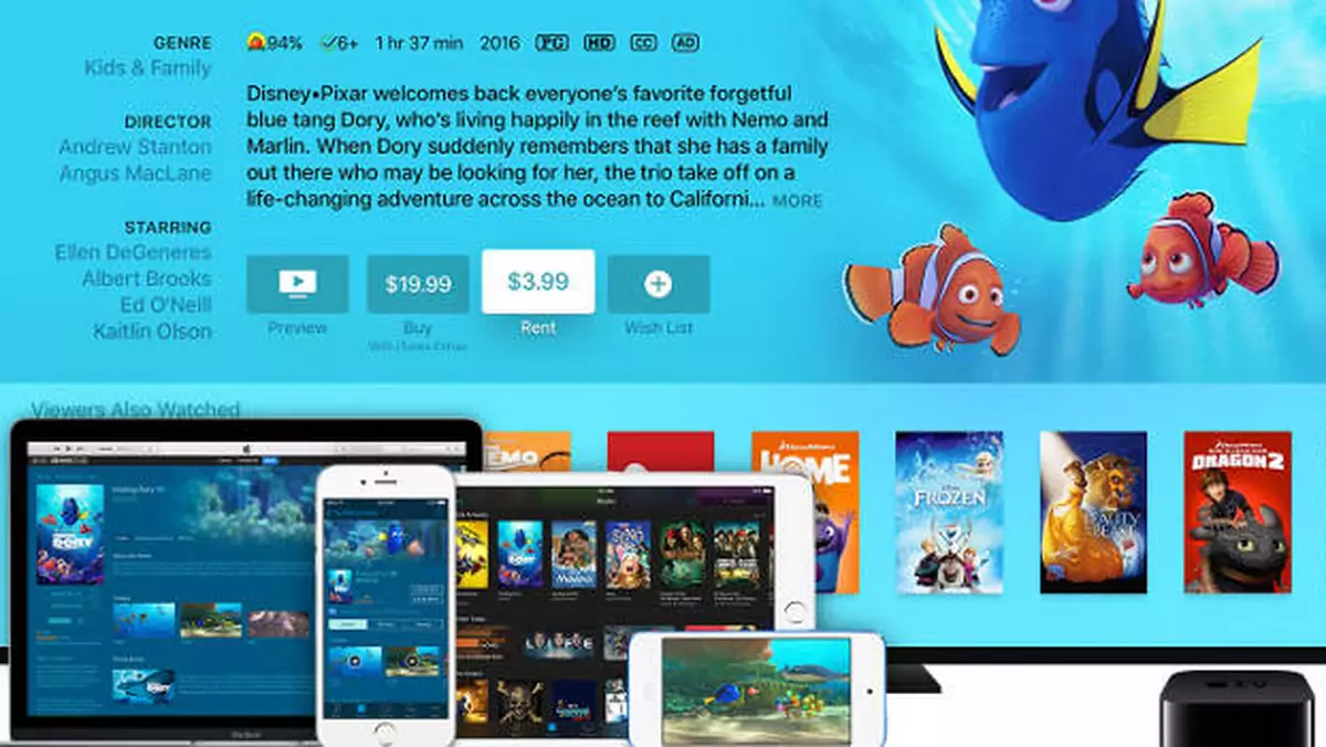 Apple wydłuża czas wypożyczania filmów z iTunes. Tych w 4K UHD nie zapiszesz