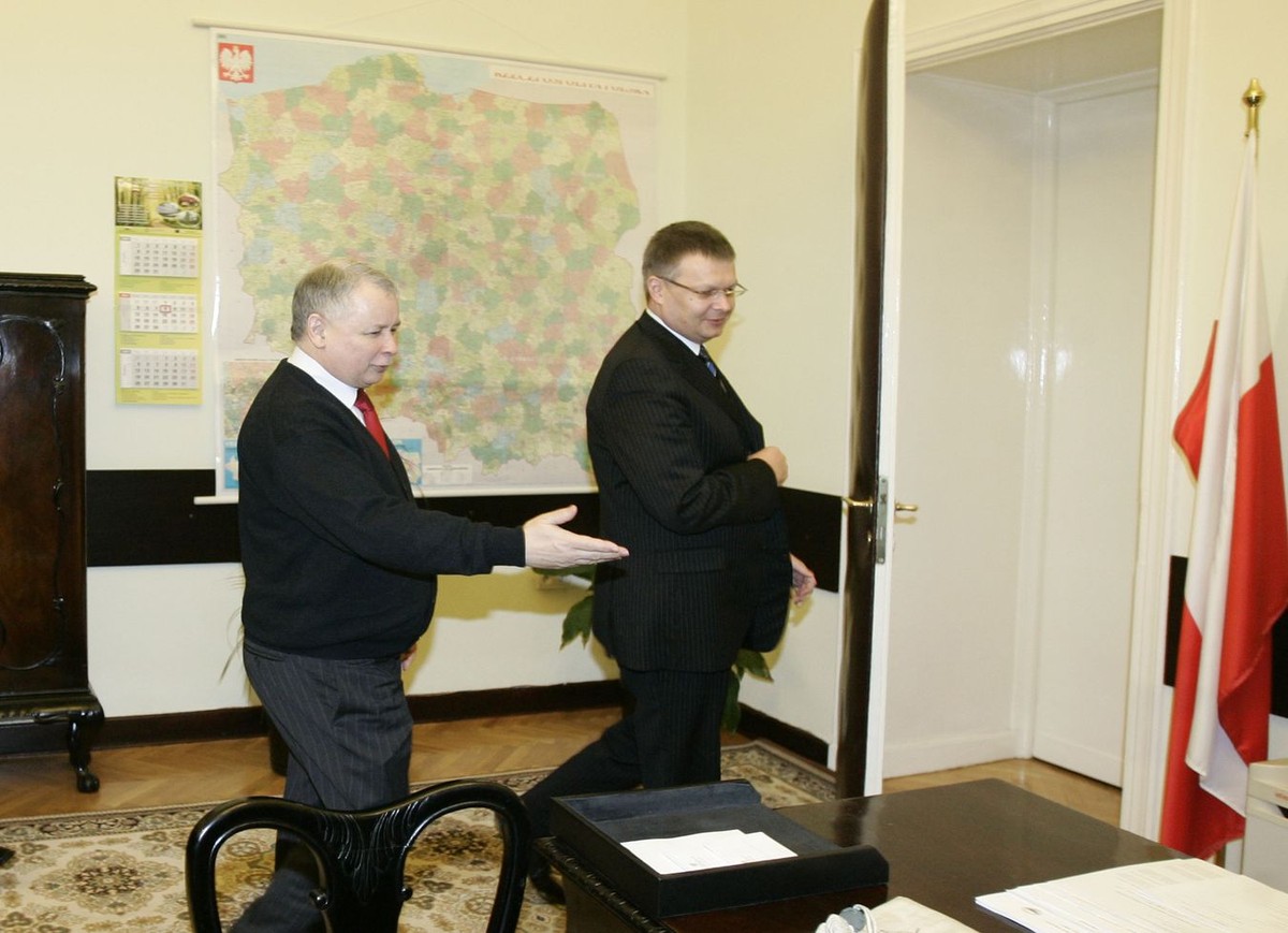 Jarosław Kaczyński i Janusz Kaczmarek