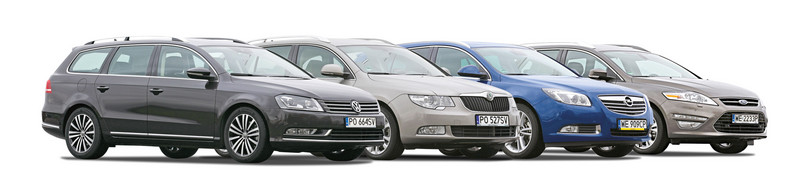Porównanie kombi z dieslem: Ford Mondeo, Opel Insignia, Škoda Superb i VW Passat