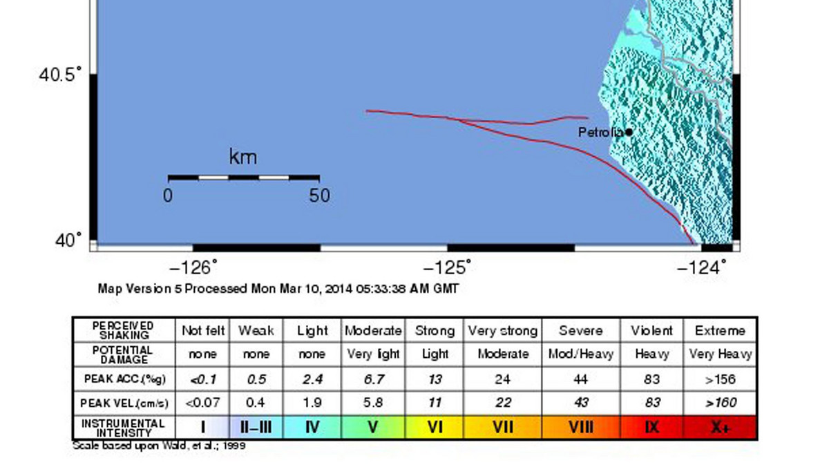 Stosunkowo silne trzęsienie ziemi - 6,9 w skali Richtera - nawiedziło w nocy z niedzieli na poniedziałek północne wybrzeże Kalifornii - poinformowały amerykańskie służby geologiczne (USGS). Nie ma zagrożenia tsunami.