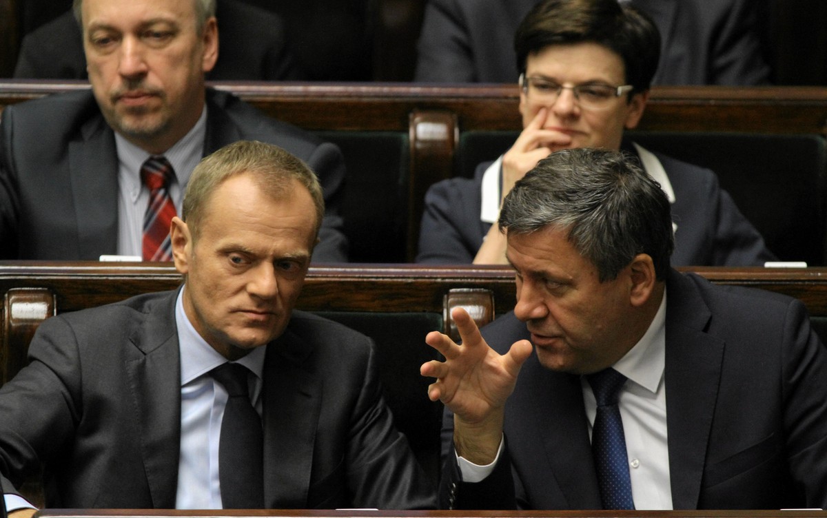 Premier Donald Tusk i wicepremier Janusz Piechociński w Sejmie