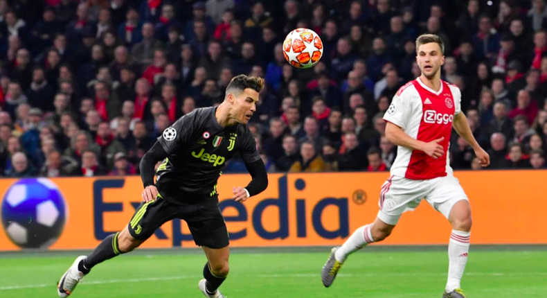 Ronaldo's super header against Ajax FC in the Champions League