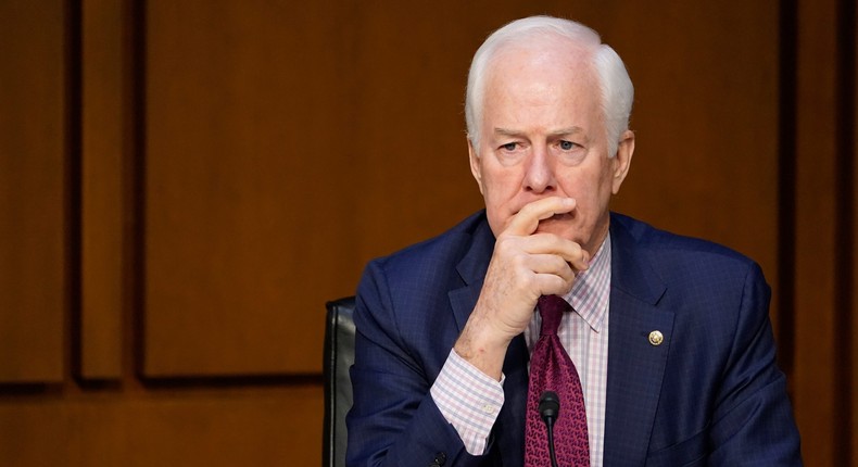 Sen. John Cornyn (R-Texas) attends a Senate Judiciary Committee meeting on Capitol Hill in March.
