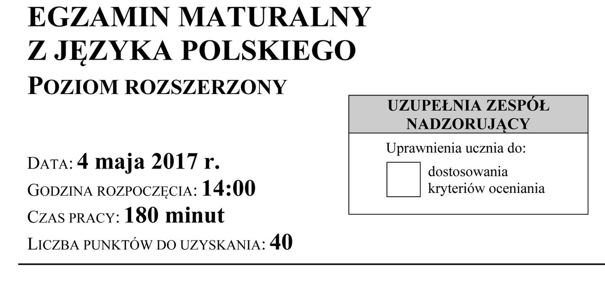 Matura 2017: język polski poziom rozszerzony. Arkusze i odpowiedzi