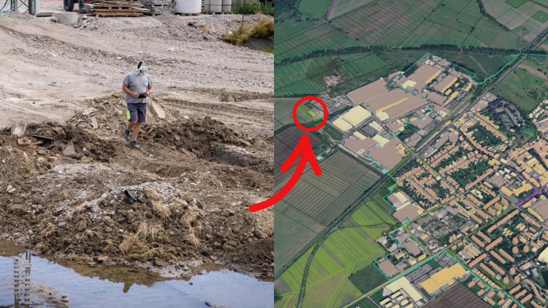 Skládka firmy H+H Skalica a štátna pacrela v Skalici, ktorú firma na skládku využíva