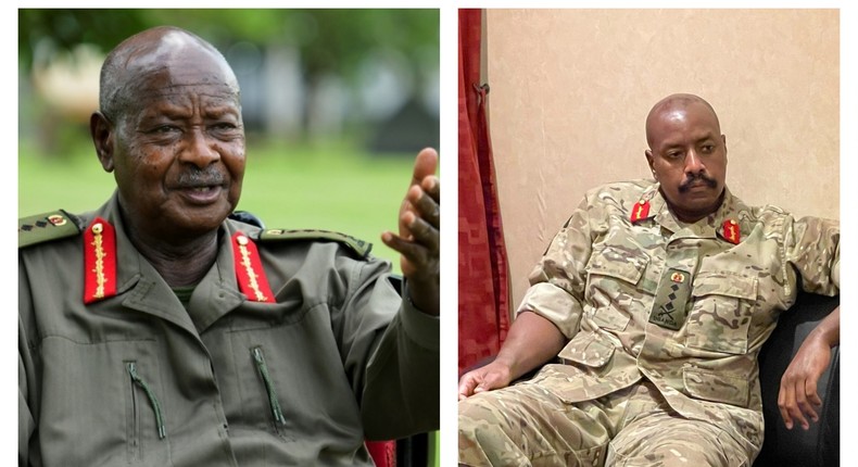 President Yoweri Museveni and First Son Gen Muhoozi Kainerugaba