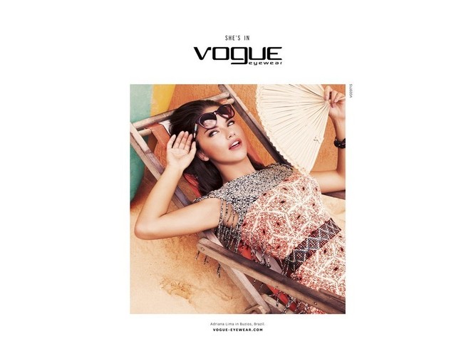 Adriana Lima w kampanii Vogue Eyewear wiosna/lato 2015