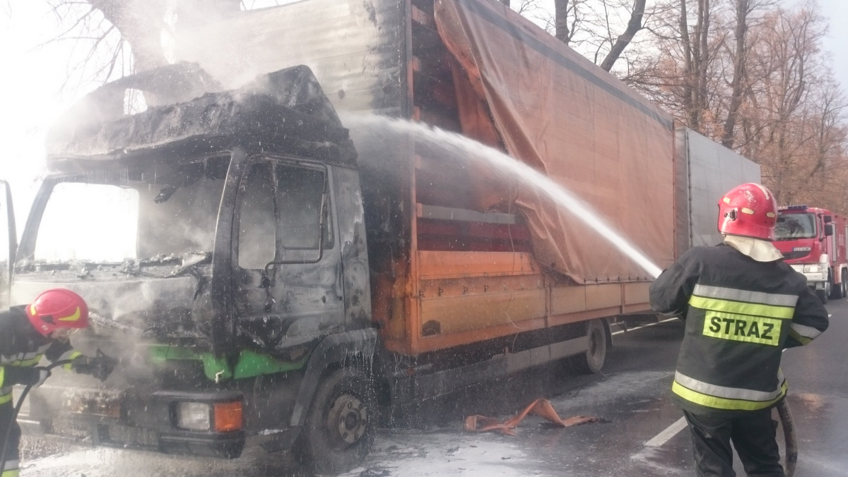 Spłonął tir w miejscowości Arkadia, w gminie Nieborów pod Łowiczem. Zapalił się podczas jazdy. Droga do autostrady jest zablokowana. Utrudnienia mogą potrwać kilka godzin.