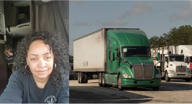 Truck driver Chamaine Jeffers used to travel with her rottweiler. He was a big baby to me, she told Insider. But I put him through training, and he was very protective of the truck, whether I was there or not.Courtesy of Chamaine Jeffers, UCG / Contributor/Getty Images