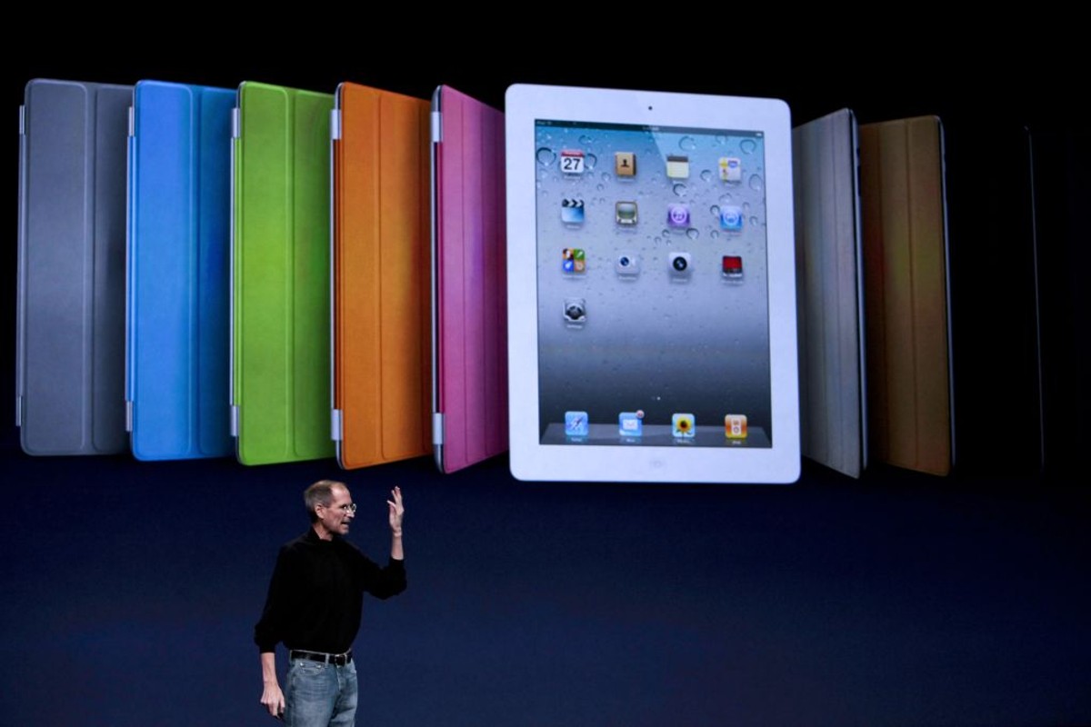Steve Jobs podczas prezentacji iPada2. Fot. Bloomberg