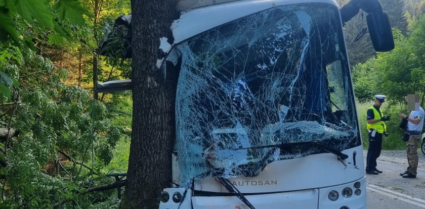 Horror na Dolnym Śląsku! Autokar z 26 osobami uderzył w drzewo. Są ciężko ranni